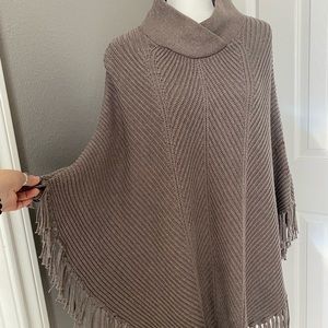 Banana Republic. “Gray/beige” Fringe Shawl/Poncho